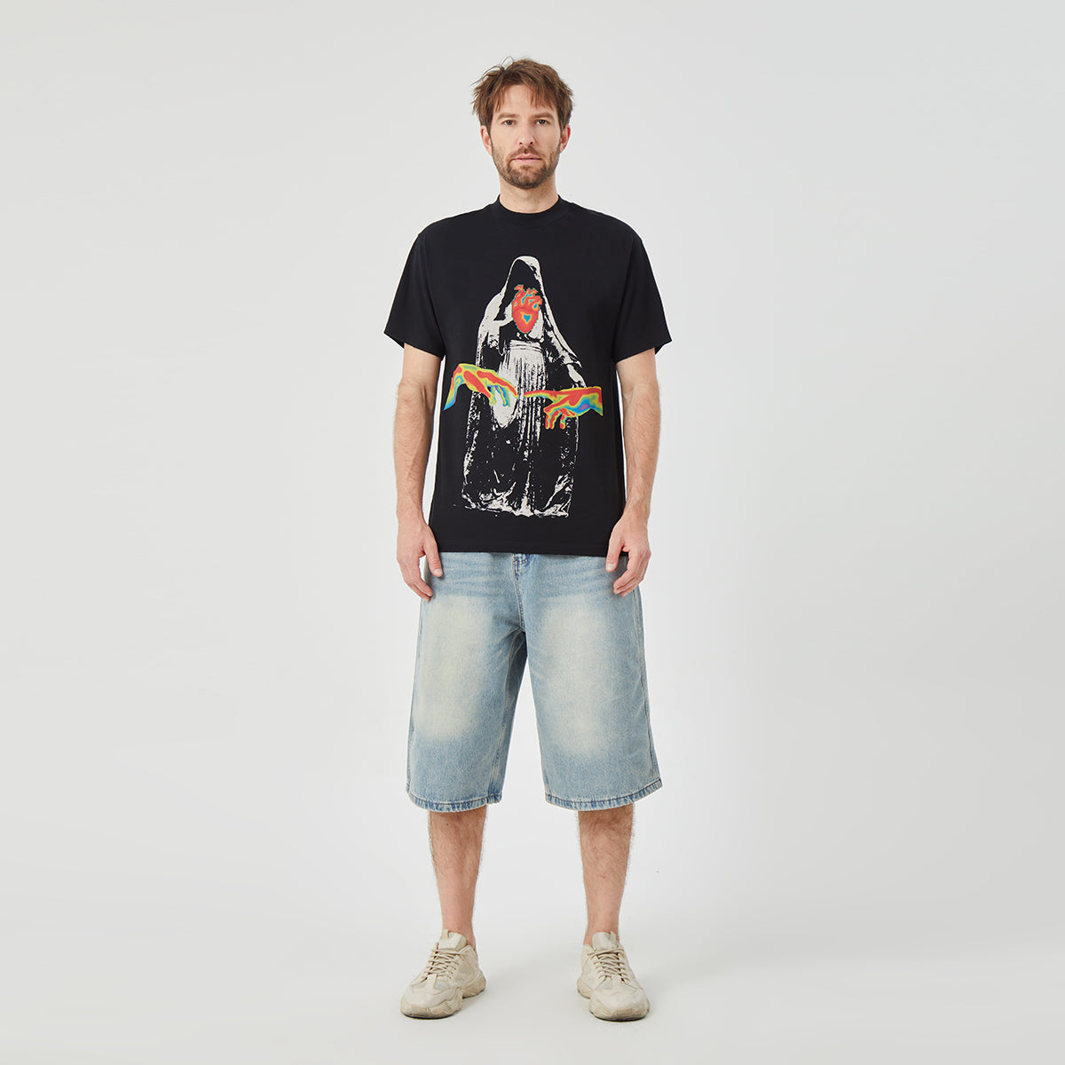 ROCK&CALEB Enigmatic Hooded Graphic T-shirt