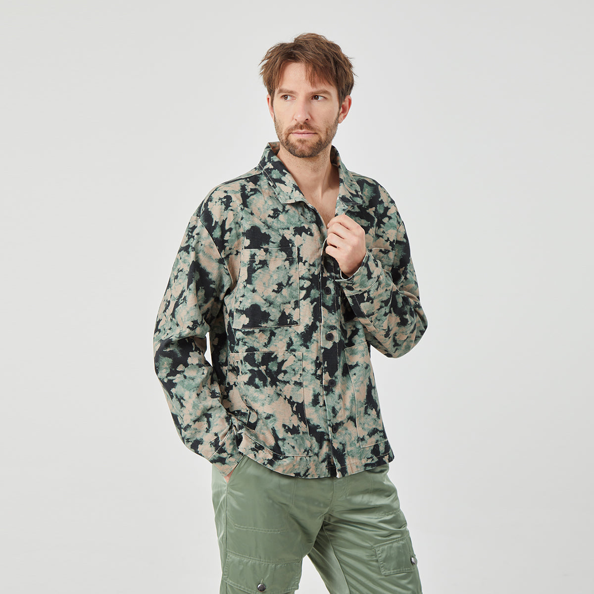 ROCK&CALEB Men's Camo - Print Jacket