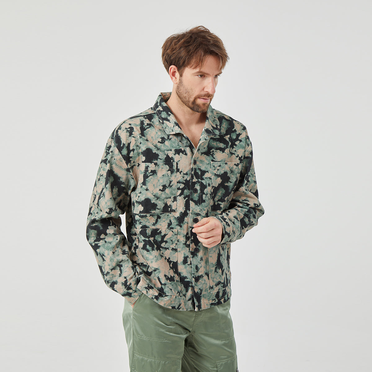 ROCK&CALEB Men's Camo - Print Jacket