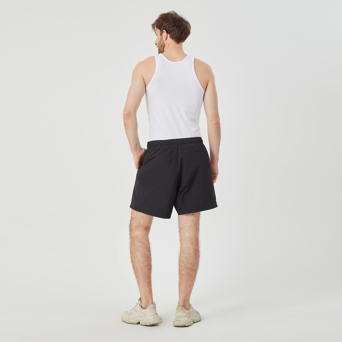 ROCK&CALEB Men's Black Graphic Shorts