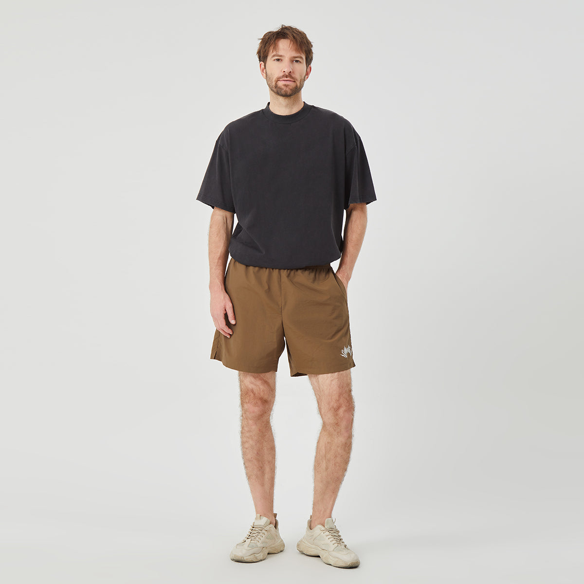 ROCK&CALEB Men’s Brown Athletic Shorts