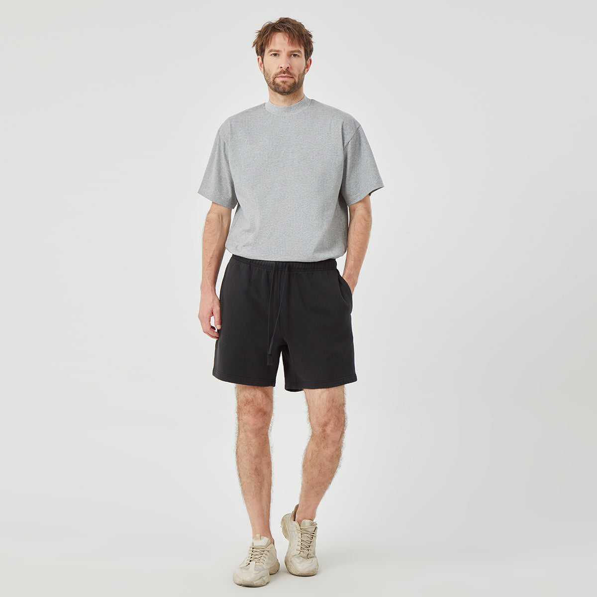 ROCK&CALEB Men's Black Athletic Shorts