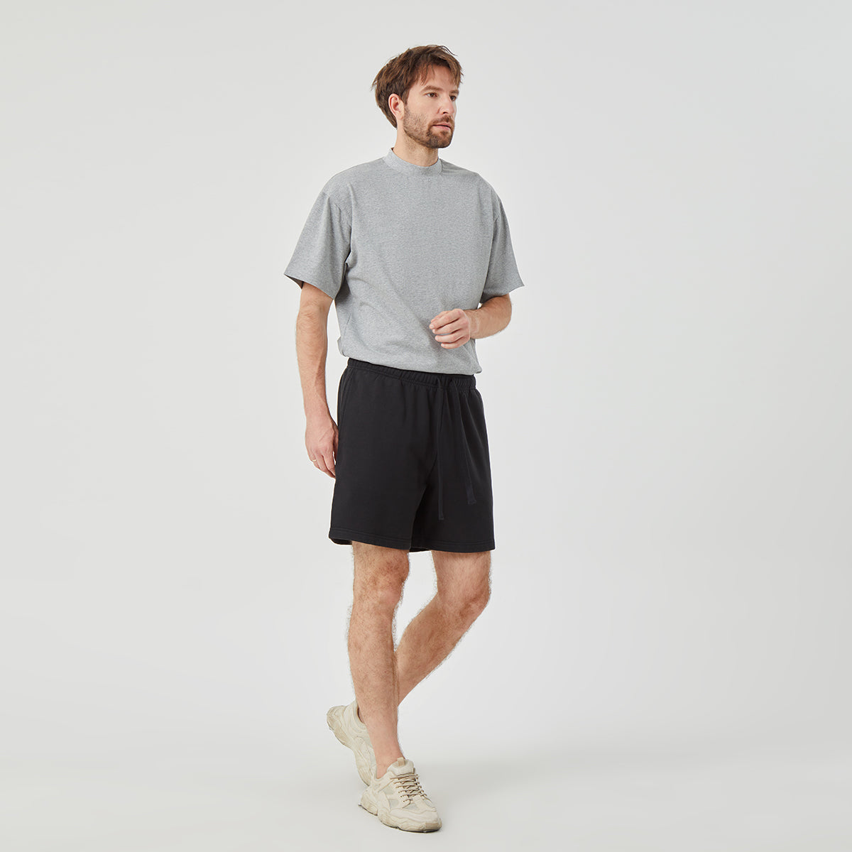 ROCK&CALEB Men's Black Athletic Shorts