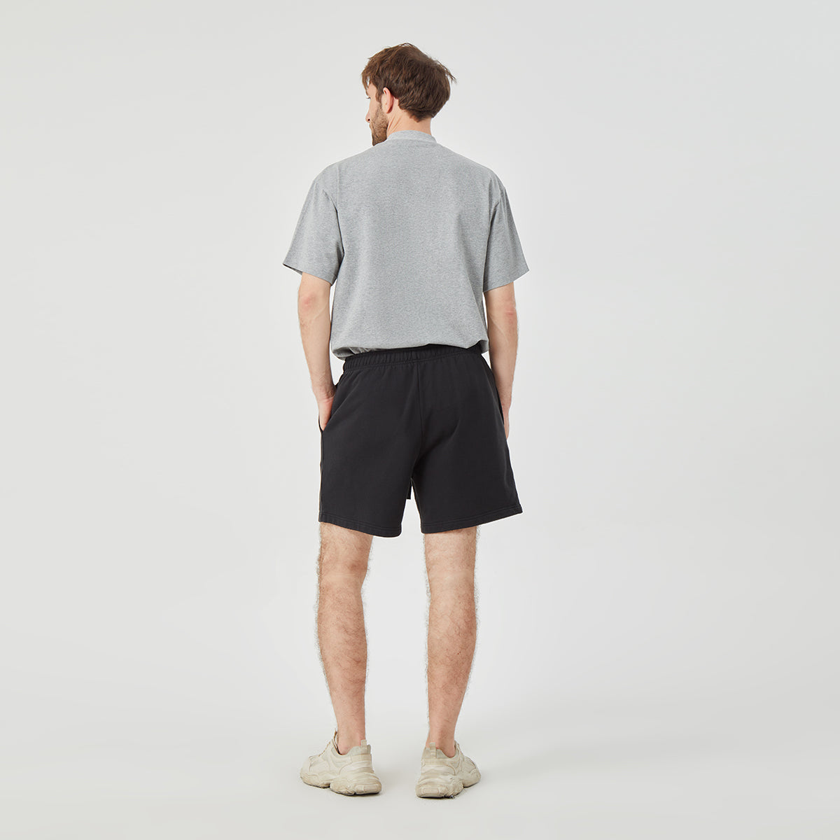 ROCK&CALEB Men's Black Athletic Shorts