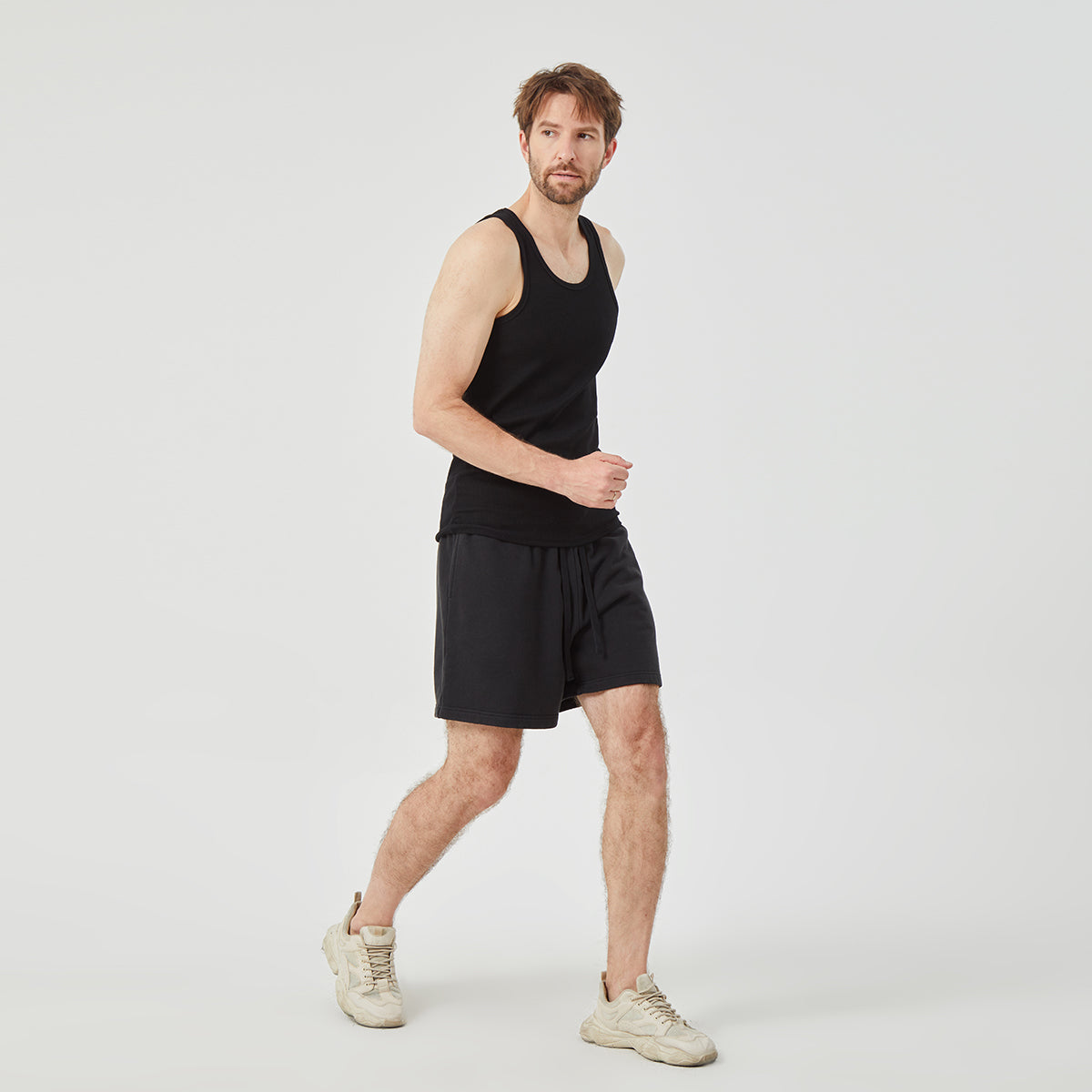 ROCK&CALEB Men's Black Athletic Shorts