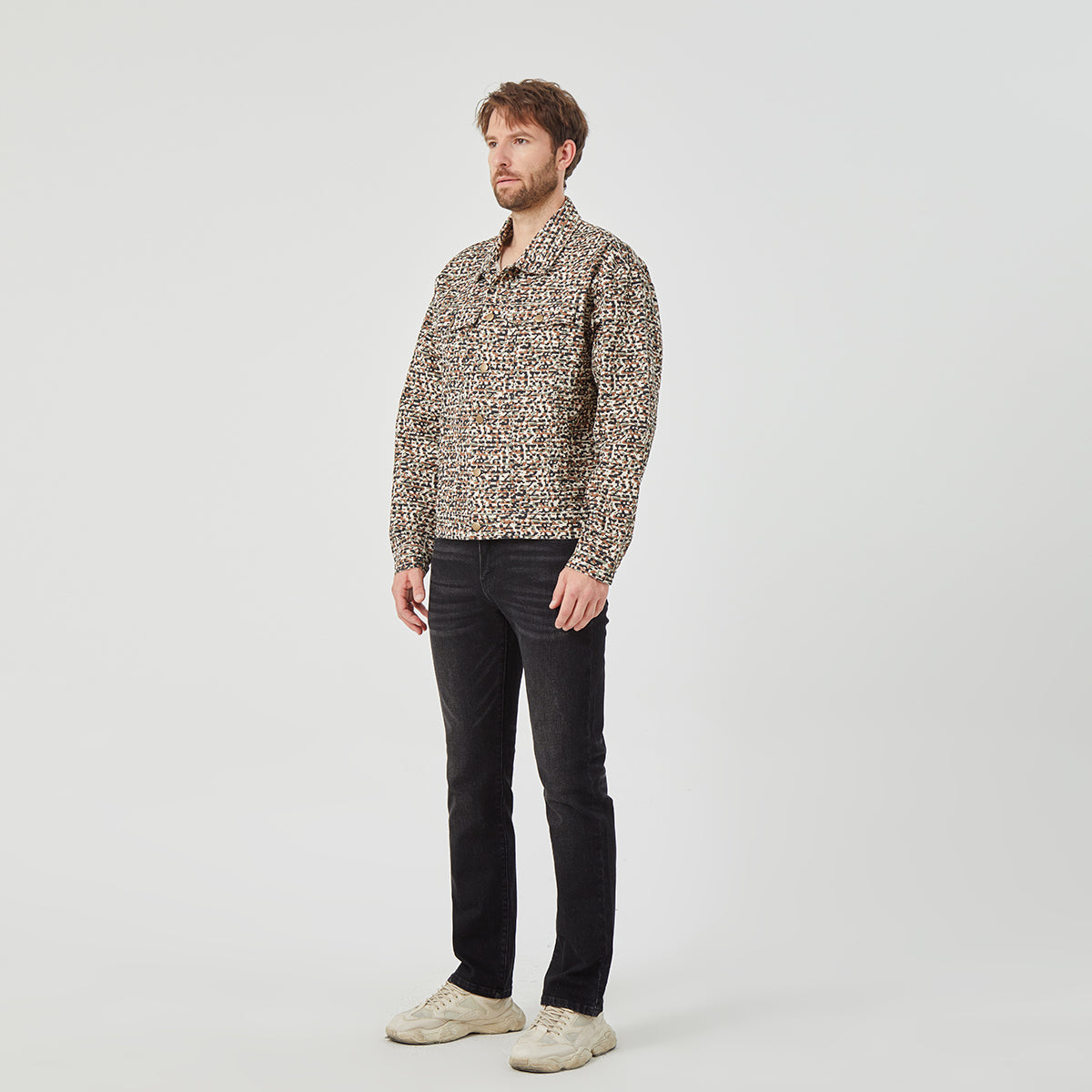 ROCK&CALEB Men’s Stylish Patterned Jacket