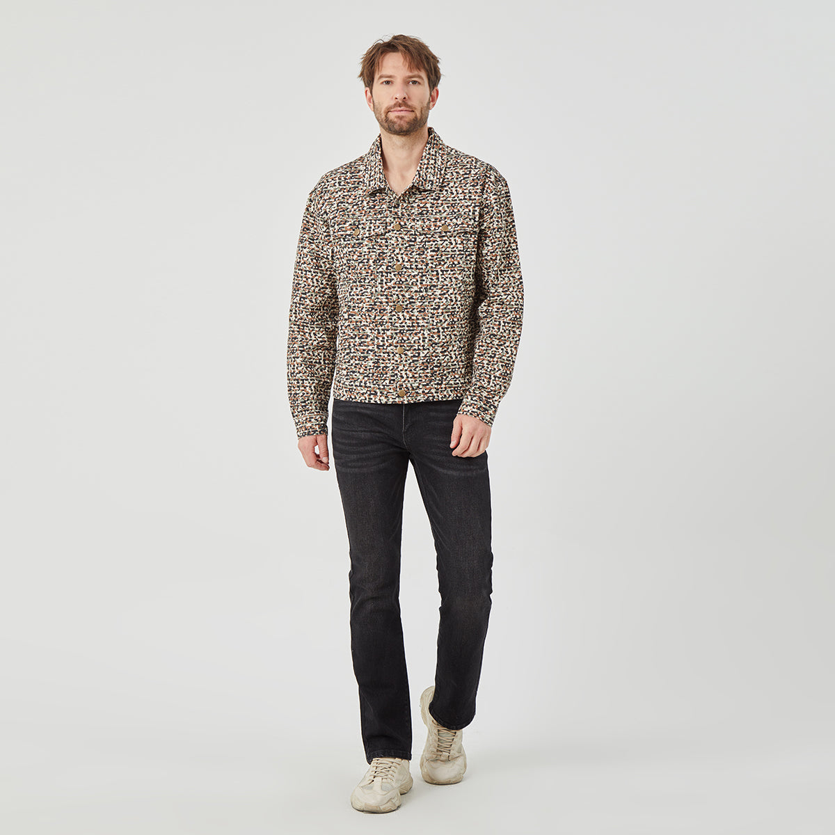 ROCK&CALEB Men’s Stylish Patterned Jacket