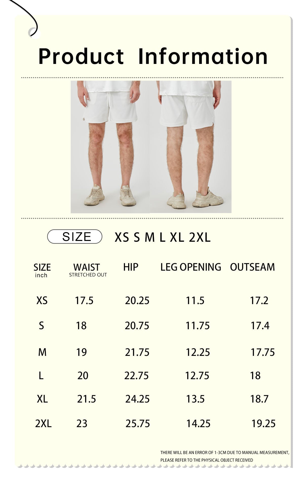ROCK&CALEB Men's White Athletic Shorts