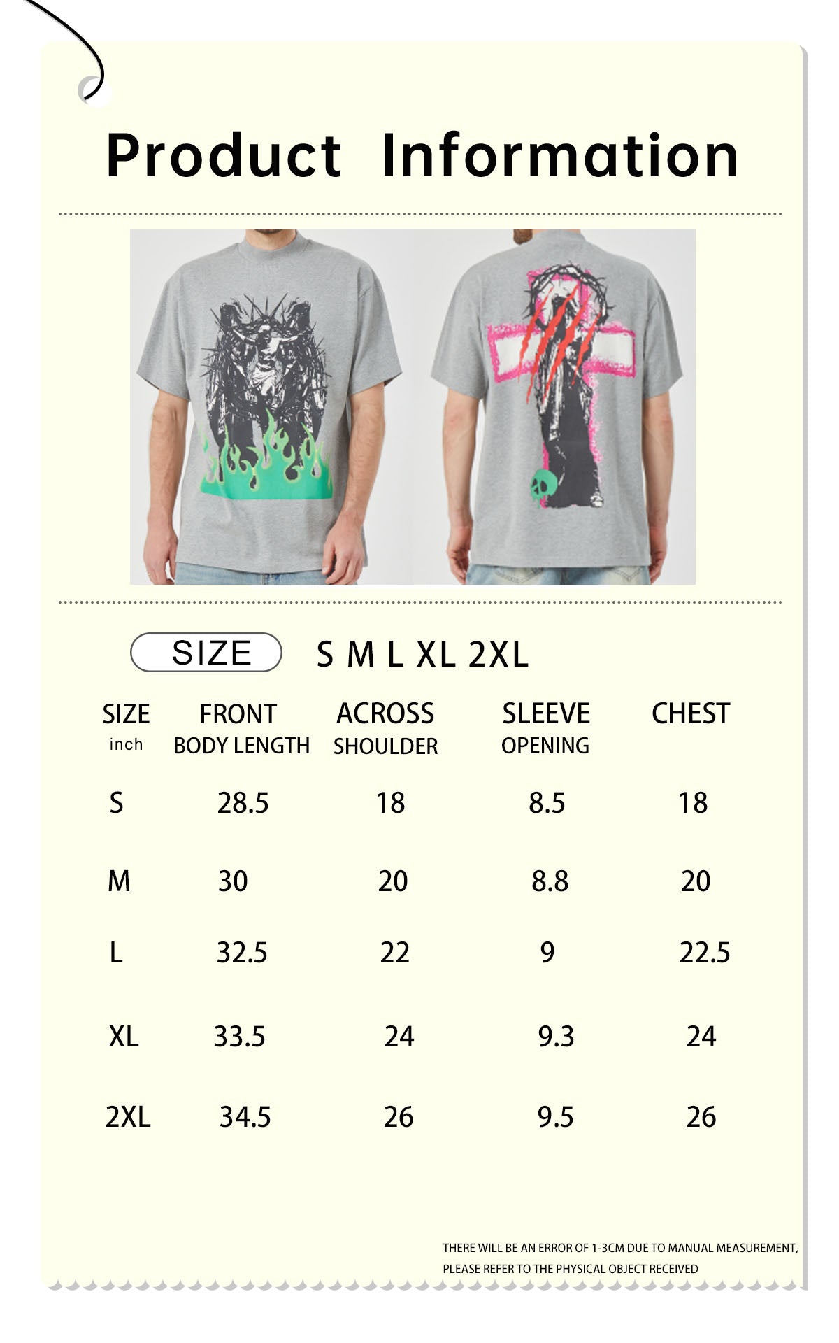 ROCK&CALEB Gothic Cross T-shirt