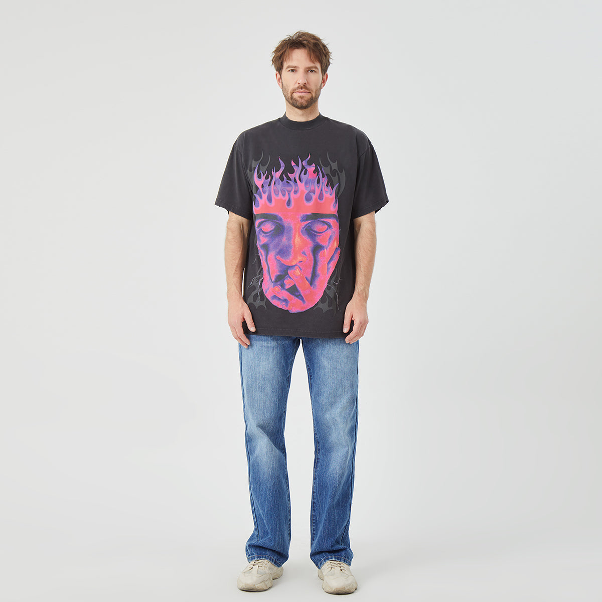 Flame-Shadow Cool-Face T-shirt