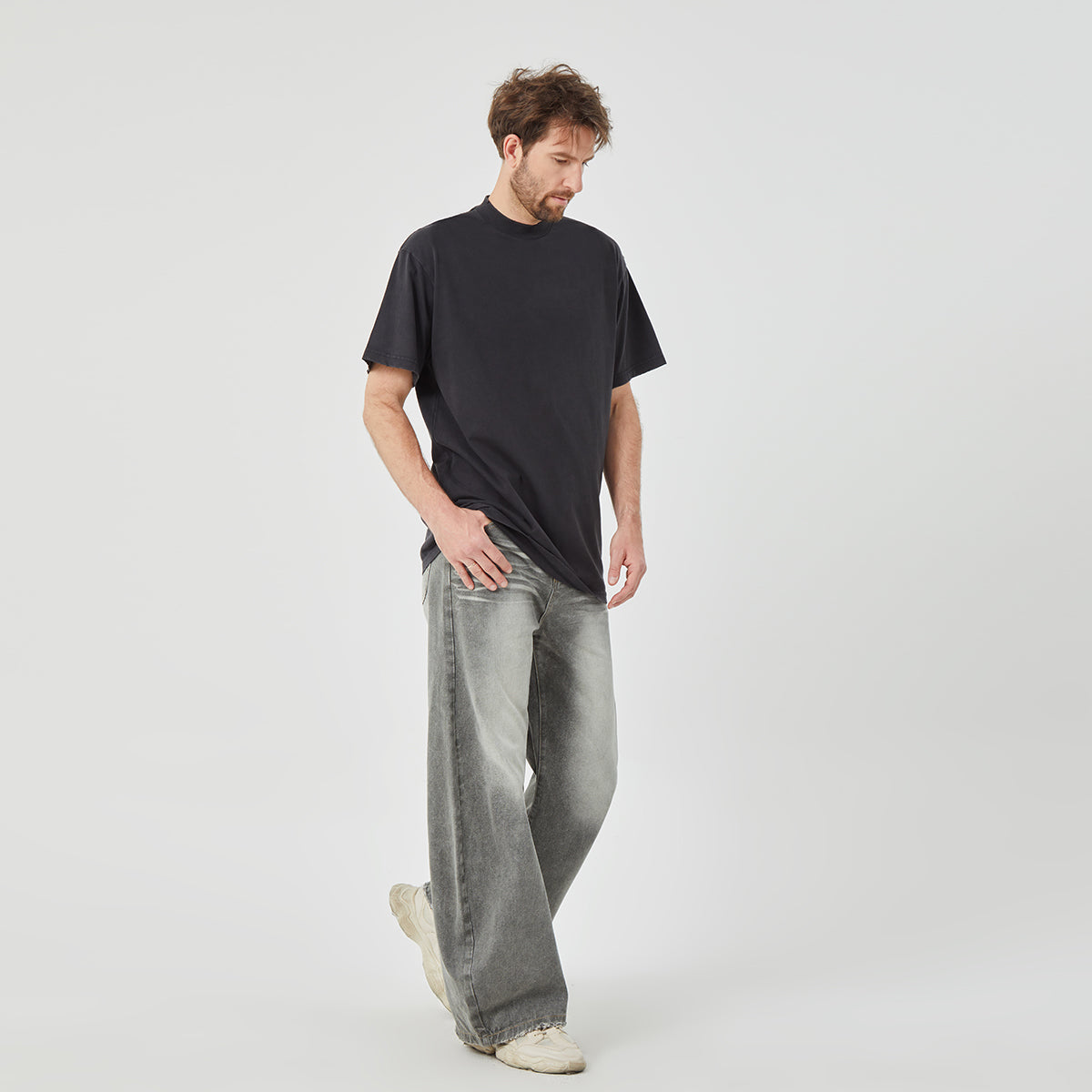 Oversized Black Cotton T-shirt