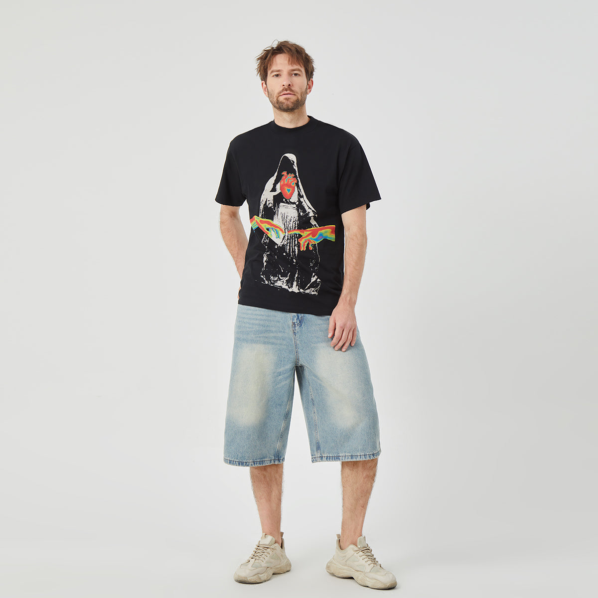 ROCK&CALEB Enigmatic Hooded Graphic T-shirt