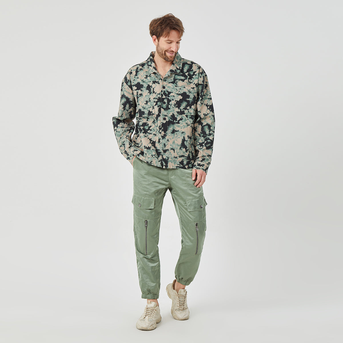 ROCK&CALEB Men’s Olive Green Cargo Pants