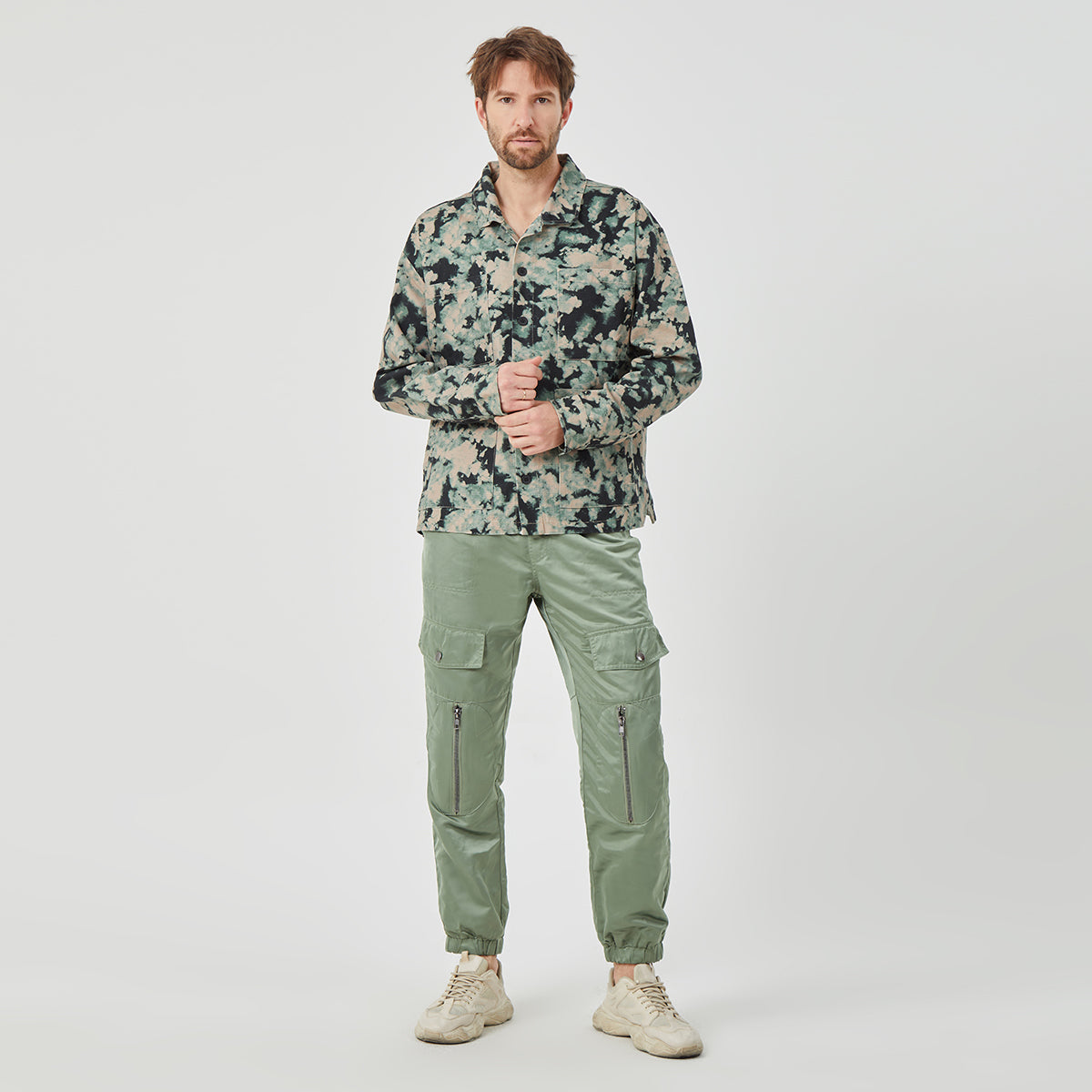 ROCK&CALEB Men’s Olive Green Cargo Pants