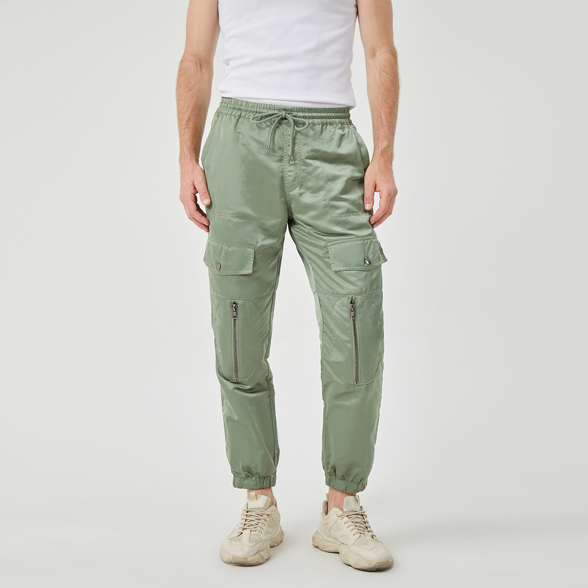 ROCK&CALEB Men’s Olive Green Cargo Pants