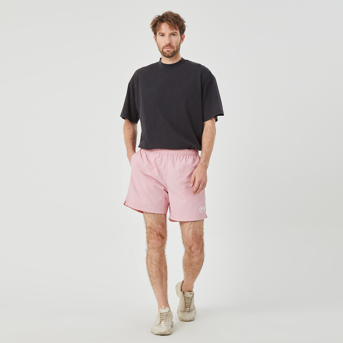 ROCK&CALEB Men’s Pink Athletic Shorts