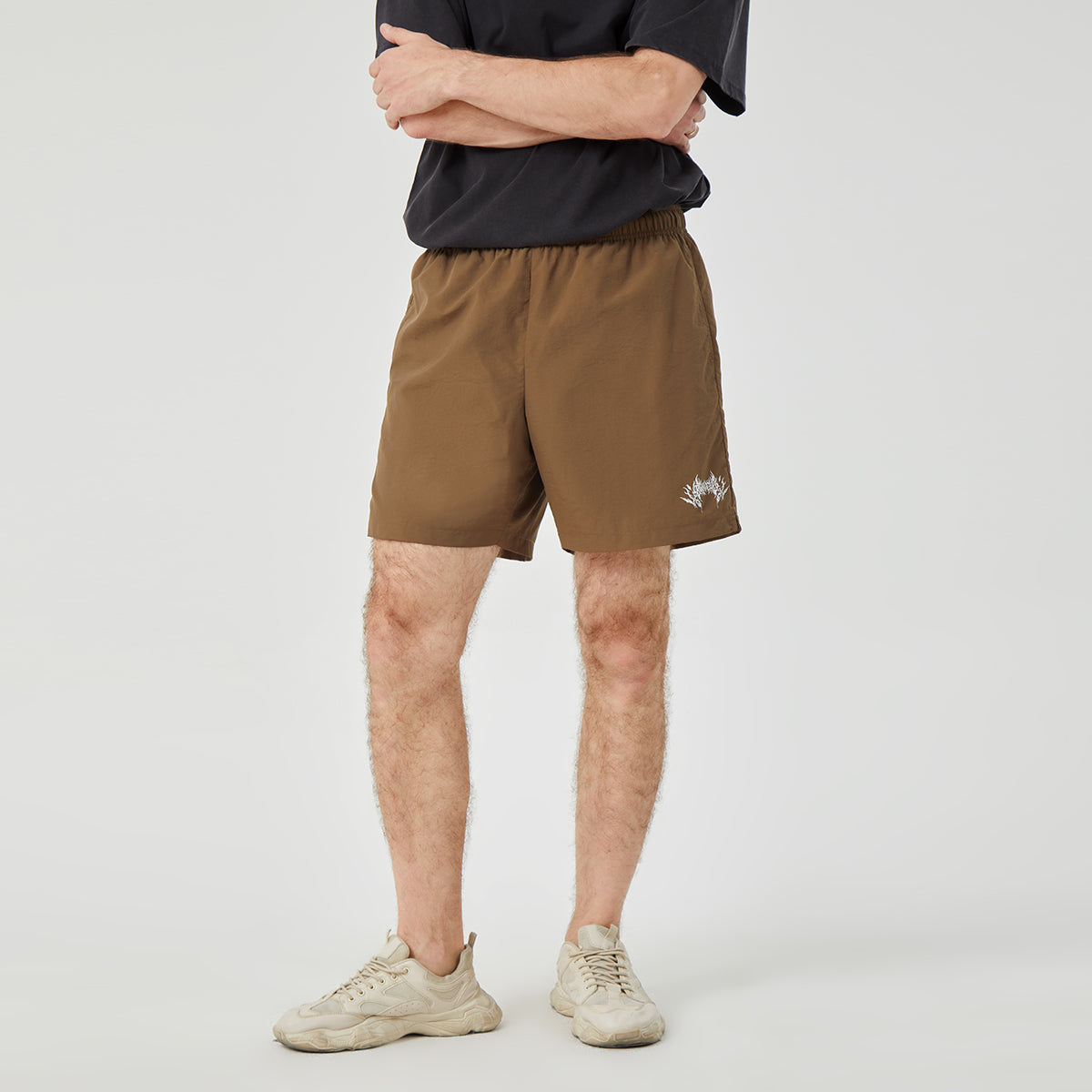 ROCK&CALEB Men’s Brown Athletic Shorts