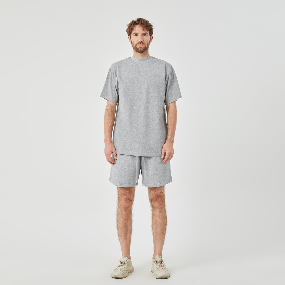 ROCK&CALEB Men's Grey Athletic Shorts