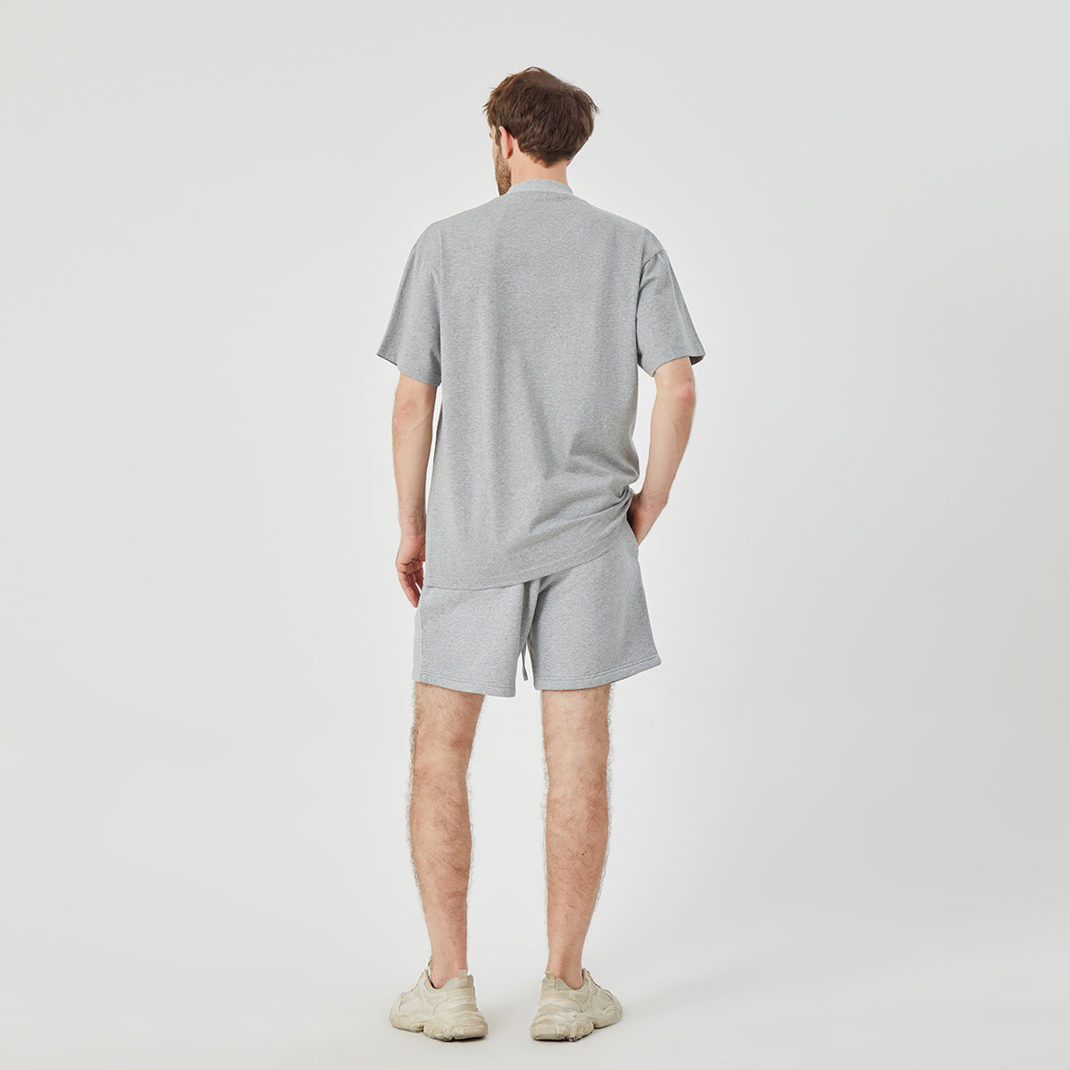 ROCK&CALEB Men's Grey Athletic Shorts