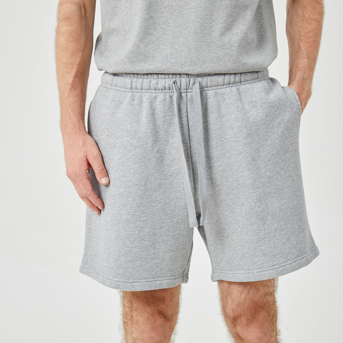ROCK&CALEB Men's Grey Athletic Shorts