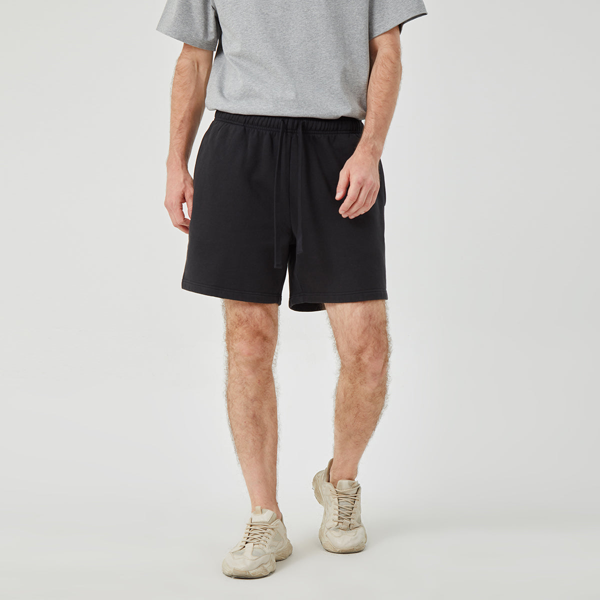 ROCK&CALEB Men's Black Athletic Shorts