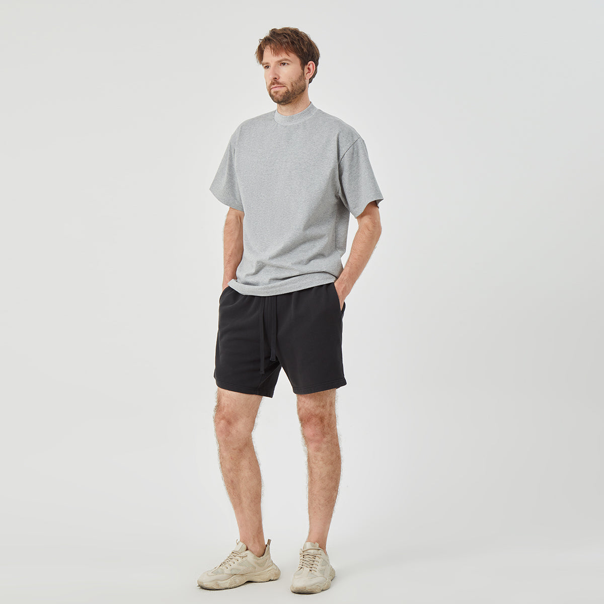 ROCK&CALEB Men's Black Athletic Shorts