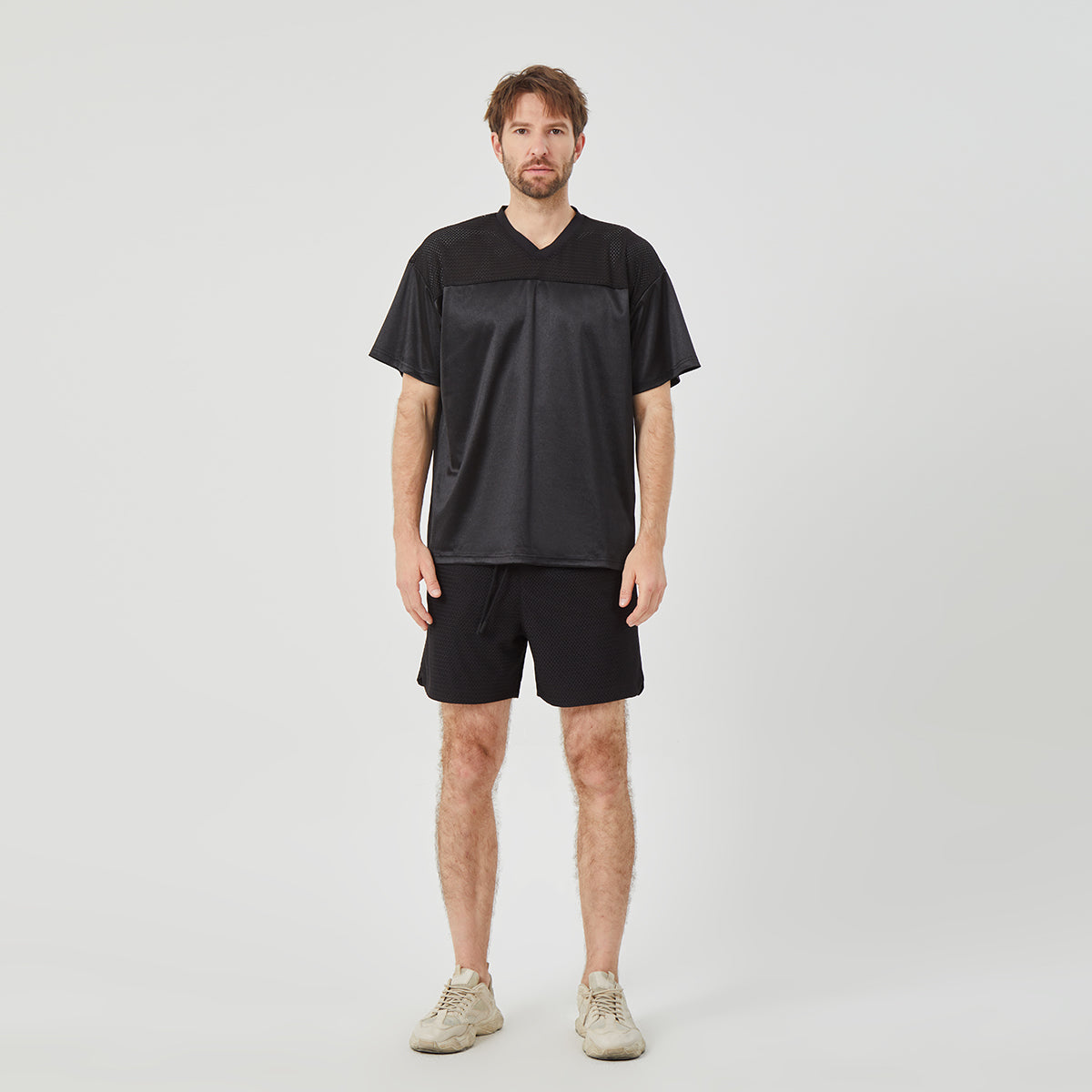 Men's Black Athletic Shorts -breathable fabric