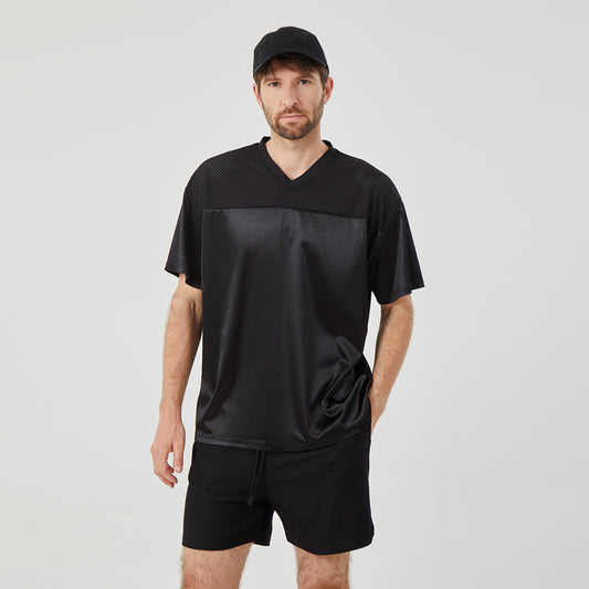 Men's Black Athletic Shorts -breathable fabric