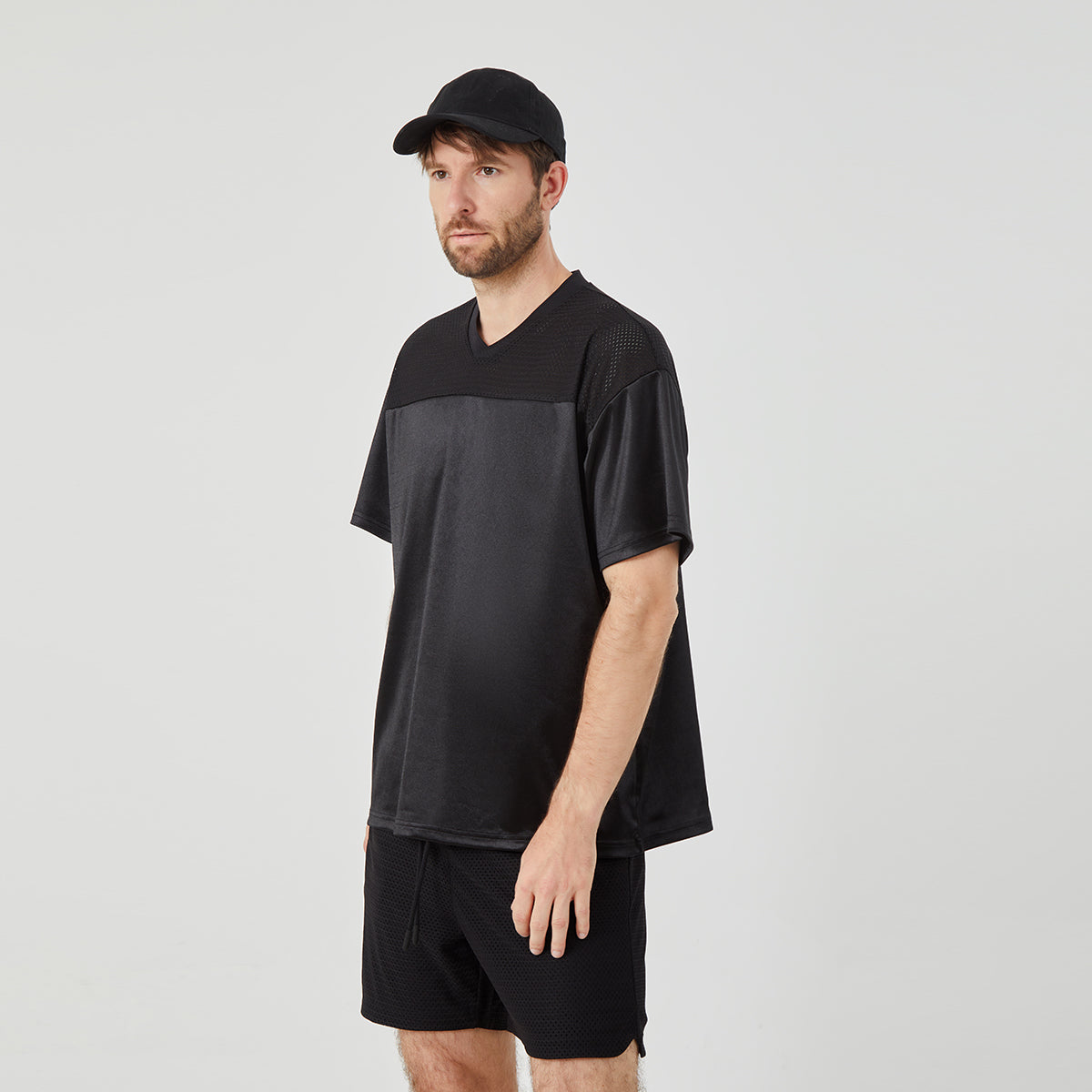 Men's Black Athletic Shorts -breathable fabric