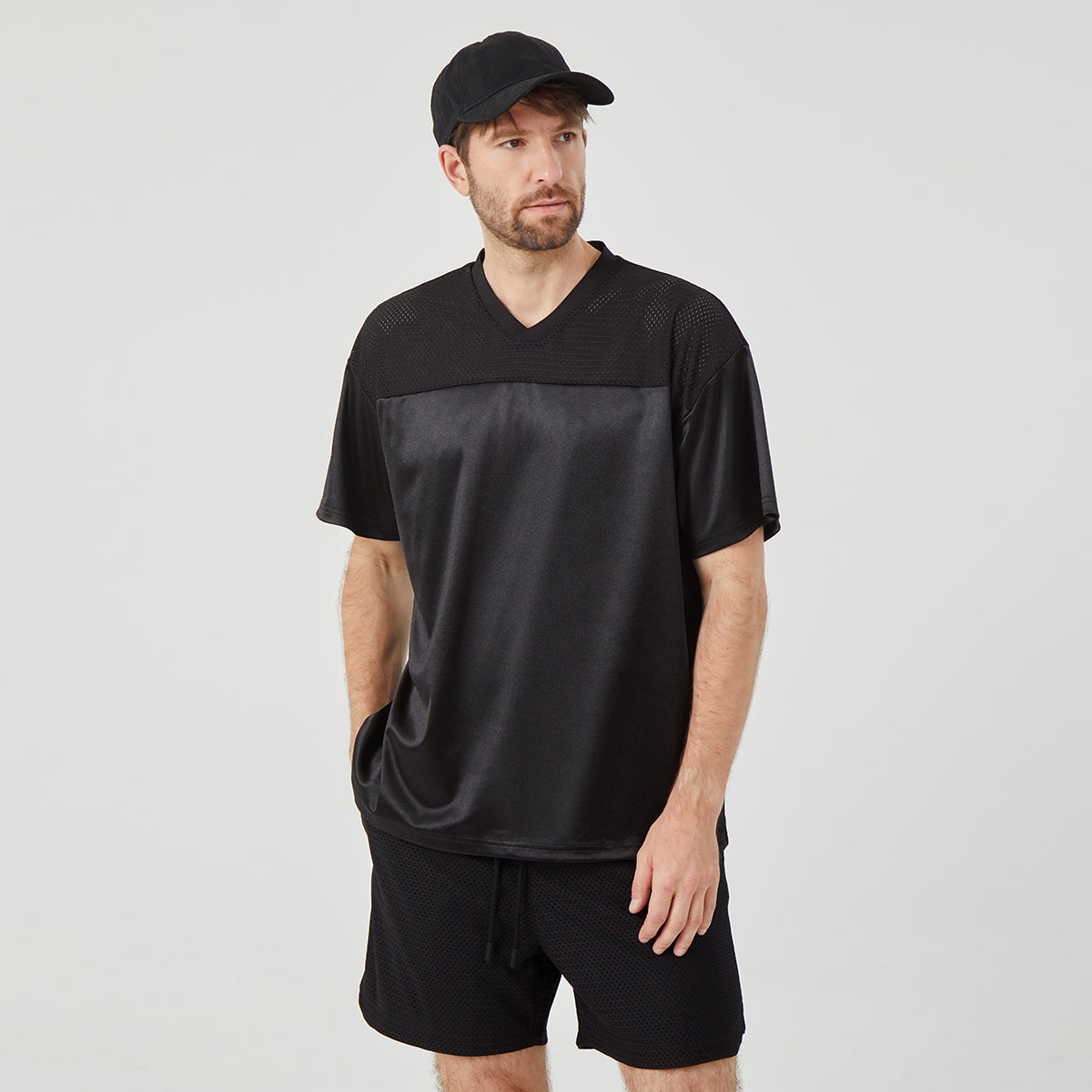 Men's Black Athletic Shorts -breathable fabric