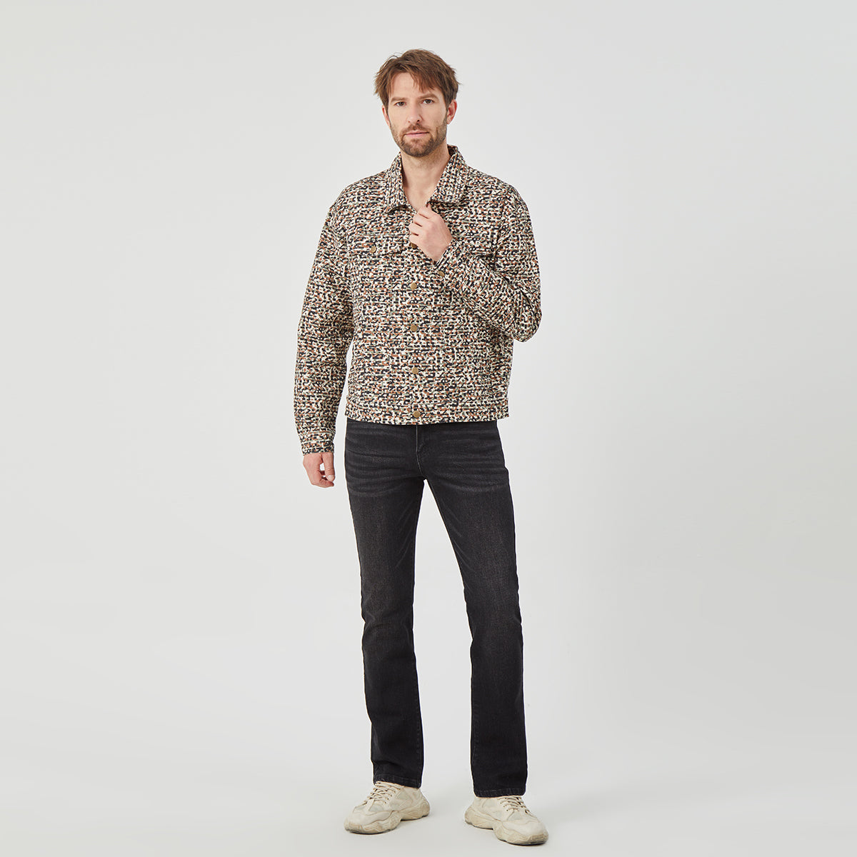 ROCK&CALEB Men’s Stylish Patterned Jacket