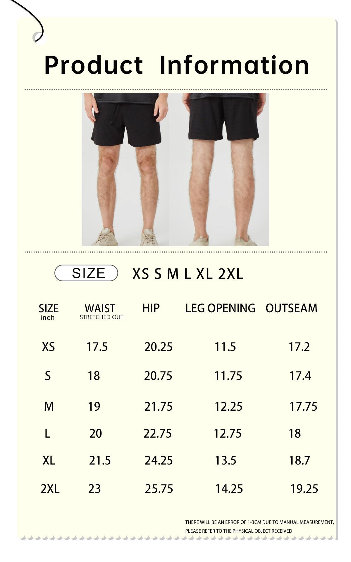 Men's Black Athletic Shorts -breathable fabric