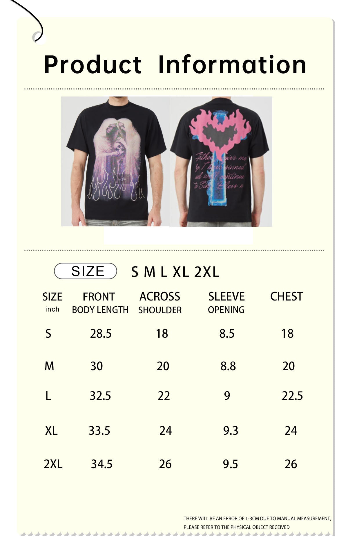 Ghostly Skull and Flame Graphic T-shirt