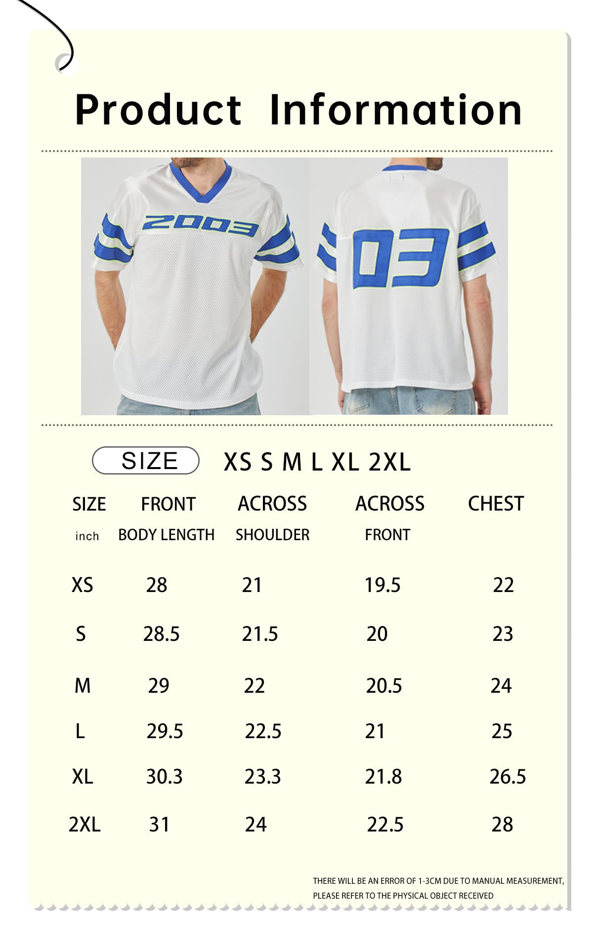ROCK&CALEB Men's White Blue-striped Sports T-shirt