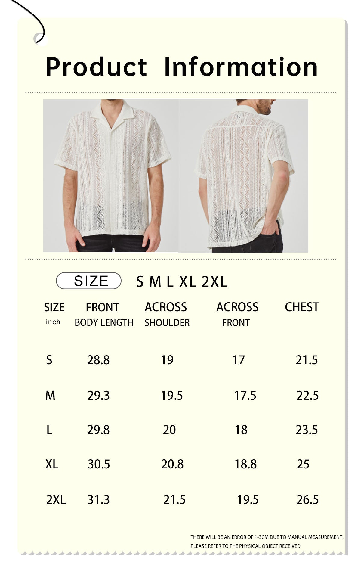 ROCK&CALEB Men's White Mesh Sleeve Shirt
